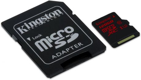Kingston microSDXC Class 10 U3 UHS-I 128GB карта памяти с адаптером
