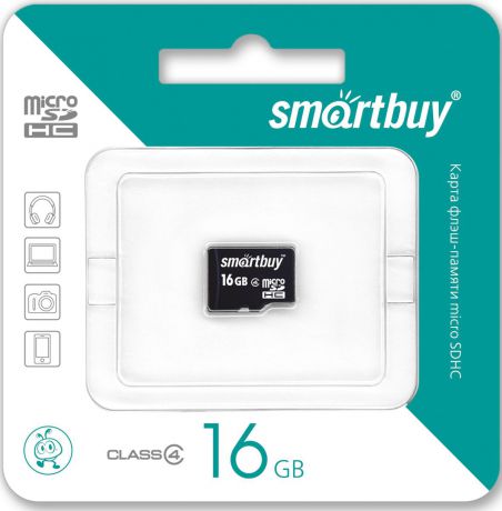 SmartBuy microSDHC Class 4 16GB карта памяти (без адаптера)