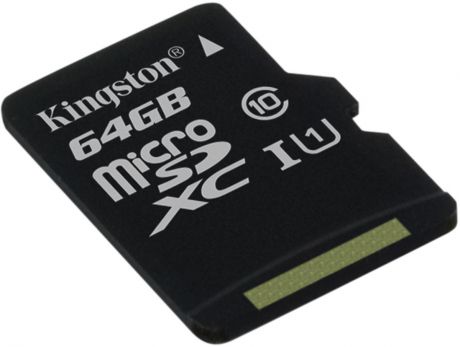 Kingston microSDXC Class 10 UHS-I 64GB карта памяти (45/10 Мб/с)