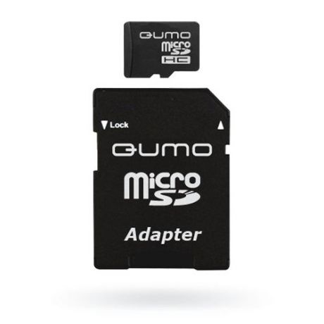 Карта памяти Qumo microSDHC Class 6 4GB + SD adapter