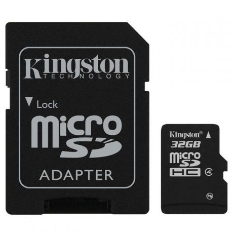Kingston microSDHC Class 4 32GB карта памяти с адаптером