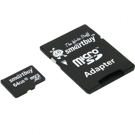 SmartBuy microSDXC Сlass 10 64GB карта памяти (с адаптером SD)