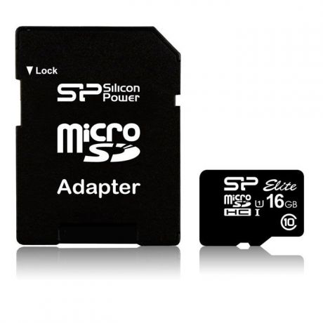 Silicon Power Elite microSDHC 16GB UHS-I (Class 10) карта памяти + адаптер