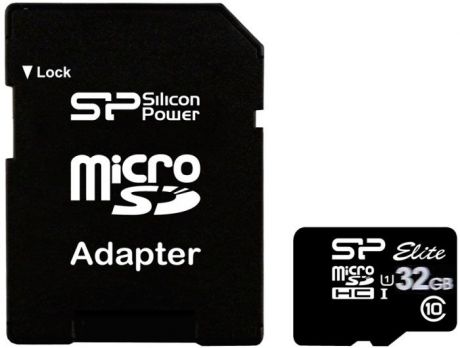Silicon Power Elite microSDHC 32GB UHS-I (Class 10) карта памяти + адаптер