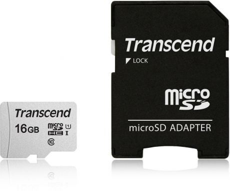 Transcend microSDHC 300S UHS-I Class U1 16 GB карта памяти с адаптером
