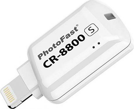 Картридер PhotoFast CR-8800S Lightning, для карт памяти microSD, для iOS устройств с поддержкой приложения GoPro App, цвет: серебристый