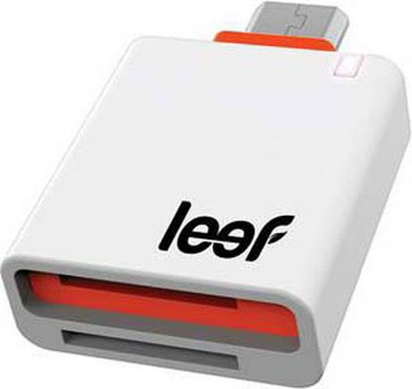 Картридер Leef Access, OTG, с интерфейсом micro USB для карт памяти microSD, цвет: белый