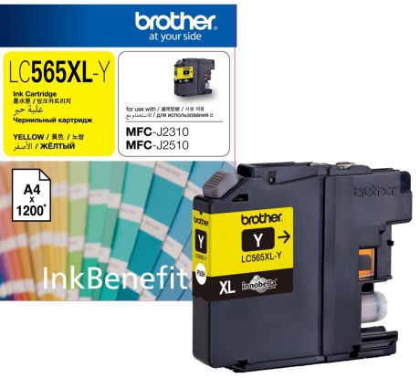 Brother LC565XLY, Yellow картридж для Brother MFC-J2310, MFC-J2510, MFC-J3520, MFC-J3720