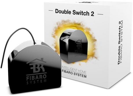 Модуль управления FIBARO Двойной переключатель Умного дома SMART HOME DOUBLE SWITCH 2, черный