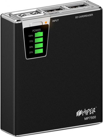 Hiper MP7500, Black внешний аккумулятор (7500 мАч)