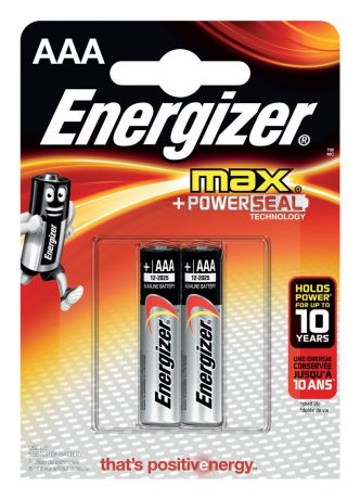 Батарейка Energizer "Max", тип ААA/LR03, 1,5 V, 2 шт