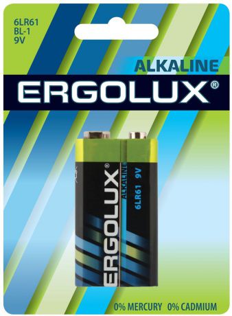 Батарейка Ergolux 6LR61 Alkaline BL-1