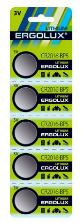 Батарейка Ergolux CR2016 BL-5