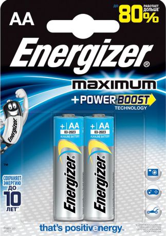 Батарейка Energizer "Maximum", тип AA, 1,5V, 2 шт