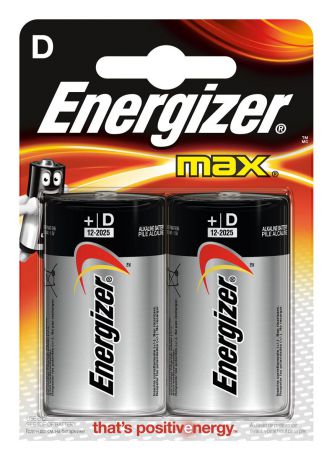 Батарейка Energizer "Max", тип D/LR20, 1,5 V, 2 шт