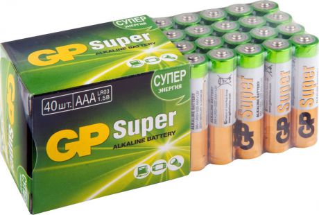 Набор алкалиновых батареек "GP Batteries", тип ААА, 40 шт