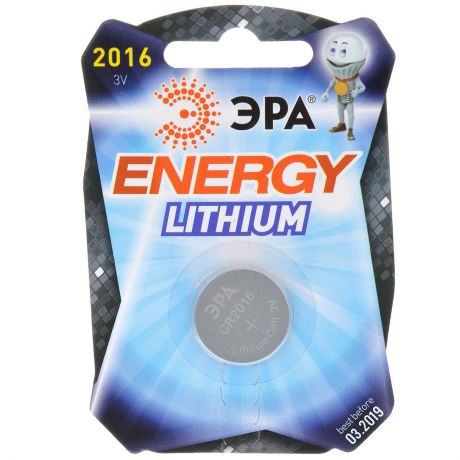 Батарейка литиевая ЭРА "Energy", тип CR2016 (1BL), 3В