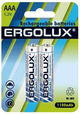 Аккумуляторная батарейка Ergolux AAA-1100mAh Ni-Mh BL-2