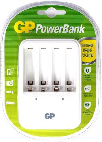 Устройство зарядное GP PowerBank, для заряда 4-х аккумуляторов типа АА, ААА