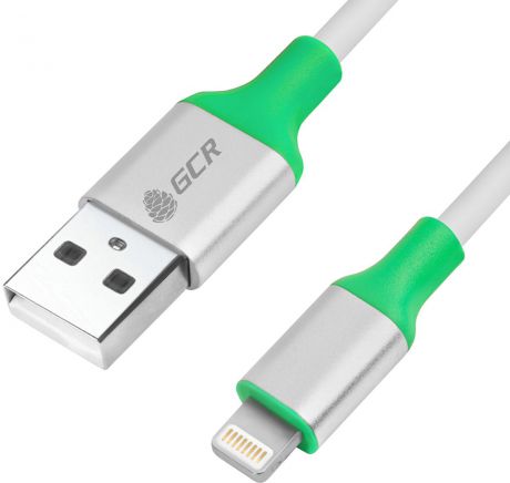 GCR GCR-50512, White Green Silver кабель USB Lightning (1 м)