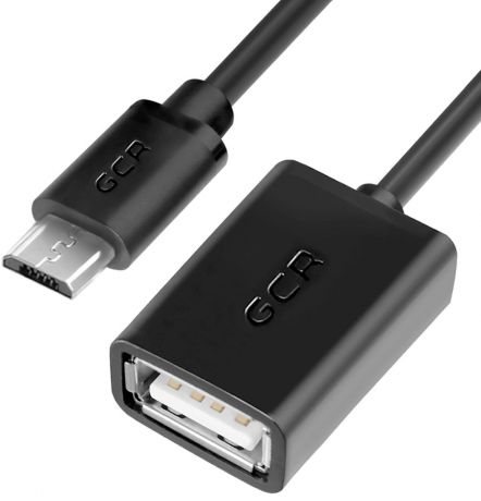 Greenconnect GCR-MB4AF-AA2S, Black адаптер-переходник OTG microUSB (0,15 м)