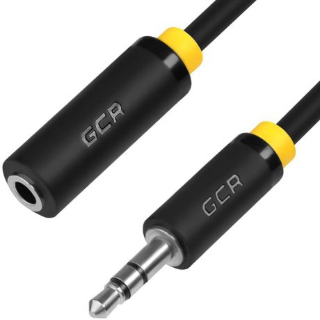 GCR GCR-STM1114 Premium, Black Yellow кабель-удлинитель Jack 3,5mm - Jack 3,5mm (0,25 м)