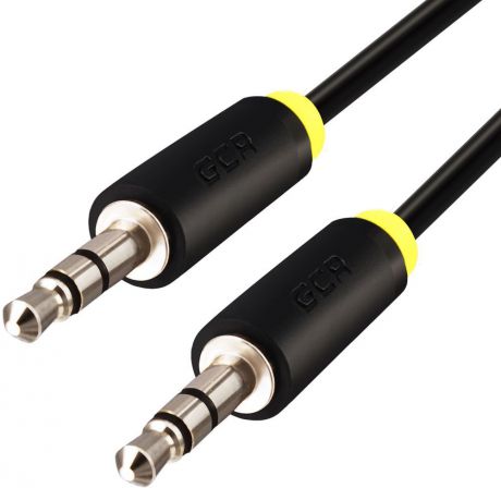 GCR GCR-AVC1114 Premium, Black Yellow аудио-кабель Jack 3,5mm - Jack 3,5mm (0,5 м)