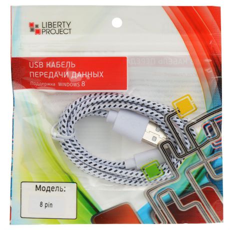 Liberty Project дата-кабель Apple Lightning в оплетке, White Black