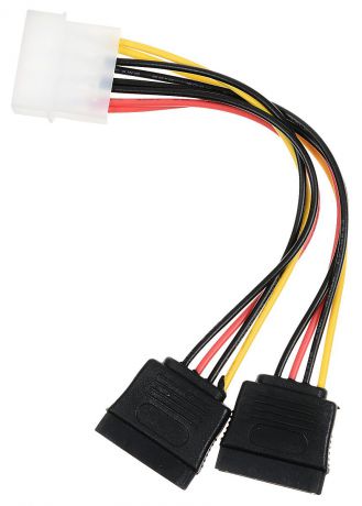 Cablexpert CC-SATA-PSY кабель питания SATA molex 4pin -2x Sata 15pin (0,15 м)