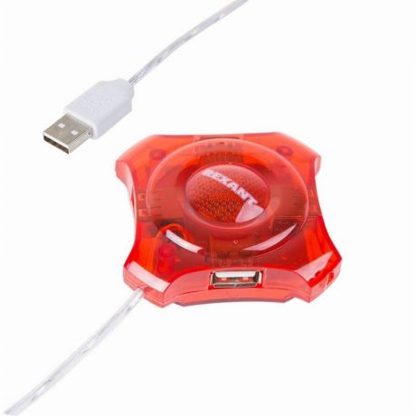 USB-концентратор Rexant 18-4100, Red