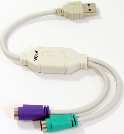 VCOM VUS7057, White кабель-адаптер USB - PS/2