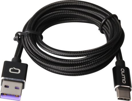 QUMO кабель USB Type-C/USB 2.0 в оплетке, Black (1 м) (5А)