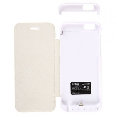 EXEQ HelpinG-iF09, White чехол-аккумулятор для iPhone 6 (3300 мАч, флип-кейс)