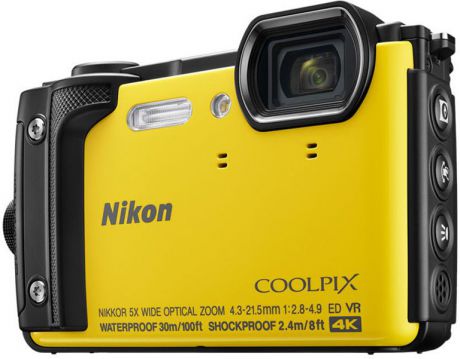 Компактная фотокамера Nikon CoolPix W300, цвет: желтый