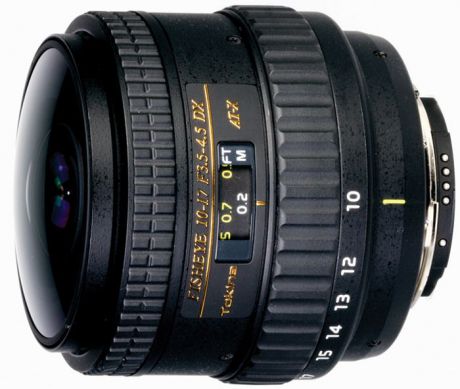 Объектив Tokina AT-X 10-17mm 107 F3.5-4.5 DX Fisheye NON HOOD N/AF для Nikon, Black