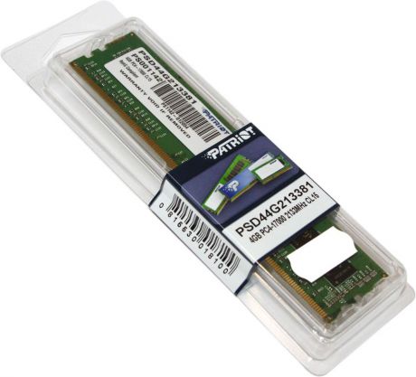 Модуль оперативной памяти Patriot DDR4 4Gb 2133MHz, PSD44G213381