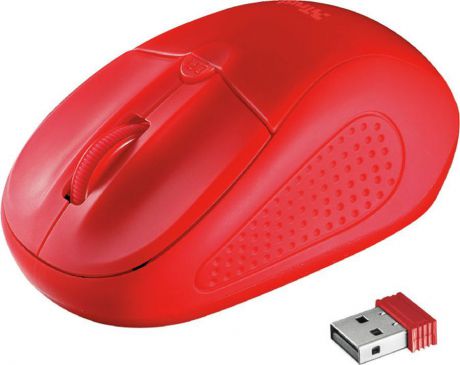 Мышь Trust Primo Wireless, беспроводная, цвет: красный