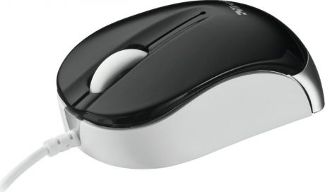 Мышь Trust Nanou Retractable Micro, проводная, цвет: черный, серый