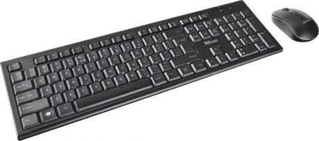 Комплект мышь + клавиатура Trust Nola Wireless, беспроводной, цвет: черный, серый