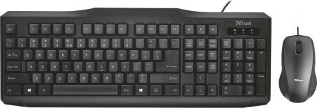 Комплект мышь + клавиатура Trust Classicline Wired, проводной, цвет: черный, серый