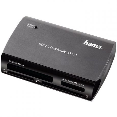 Устройство чтения карт памяти USB2.0 Hama H-49009 серебристый