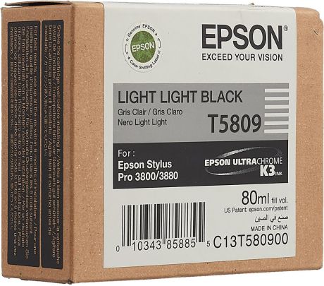 Картридж Epson T5809 (C13T580900), светло-серый