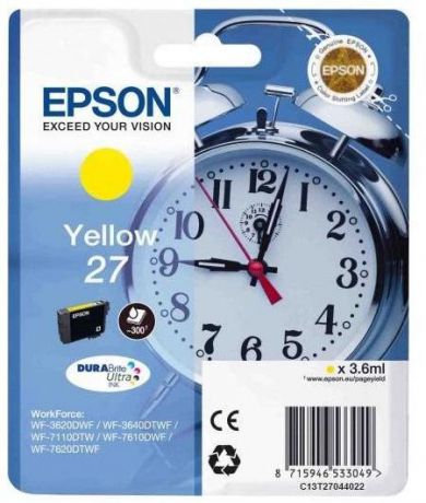 Картридж Epson 27 (C13T27044022), желтый