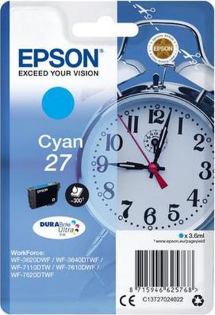 Картридж Epson 27 (C13T27024022), голубой