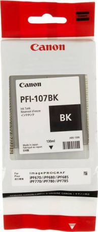 Картридж струйный Canon PFI-107BK 6705B001 для Canon iP F680/685/780/785, Black