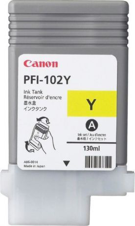 Картридж струйный Canon PFI-102Y 0898B001 желтый (130мл) для Canon iPF510/605/610/650/655/750/760/765