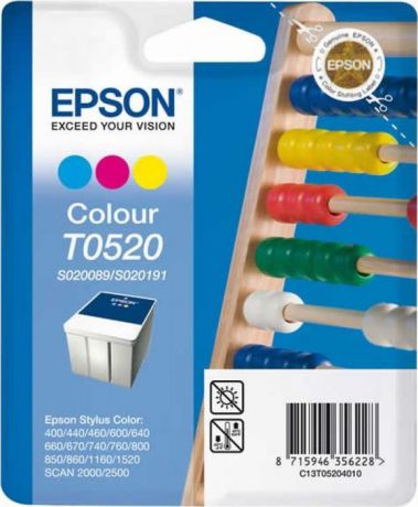 Картридж Epson T0520 (C13T05204010), голубой, пурпурный, желтый