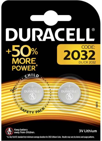 Батарейка Duracell CR2032-2BL , 2 шт
