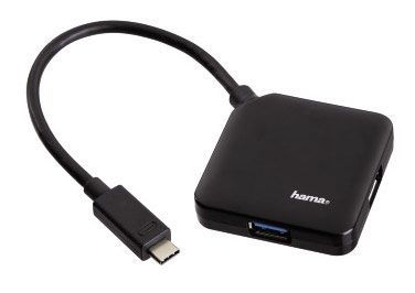 Разветвитель Hama USB-C, 4 порта, цвет черный