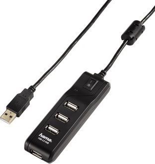 Разветвитель USB 2.0 Hama Switch, 4 порт., (00054590), цвет: черный